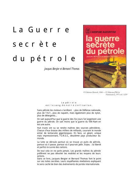 La guerre secrète du pétrole - carpem