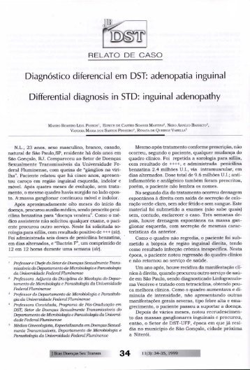 diagnóstico diferencial em dst: adenopatia inguinal - DST/UFF