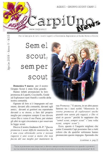 Semel scout, semper scout - AGESCI GRUPPO CARPIUNO