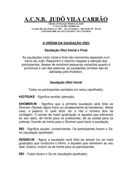 Comando de voz - Judô Vila Carrão