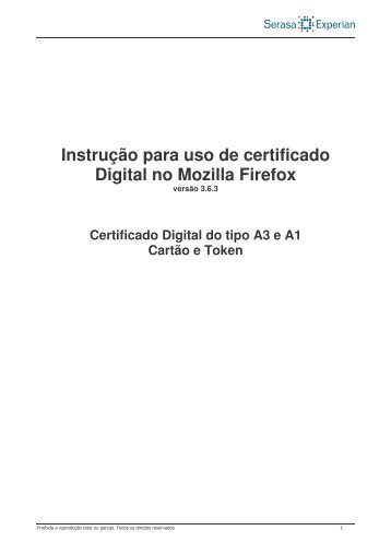 Instrução para uso de certificado Digital no Mozilla Firefox