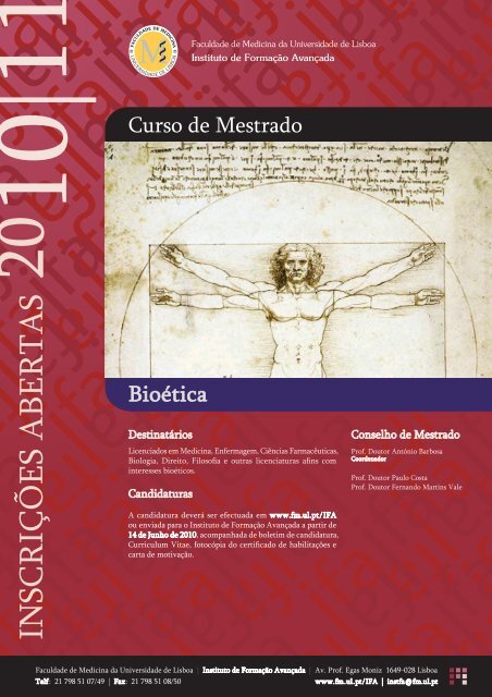 CARTAZ bioetica - Faculdade de Medicina da Universidade de Lisboa