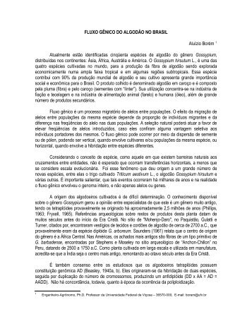 Fluxo Gênico: Análise do caso do Algodão no ... - Embrapa Algodão