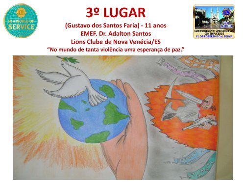 Concurso Cartaz sobre a Paz - Lions Clube Distrito LC11