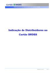 Manual do Fabricante - Indicação de Distribuidores - Cartão BNDES