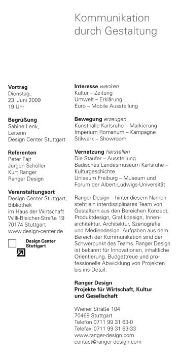 Kommunikation durch Gestaltung - Design Center Stuttgart