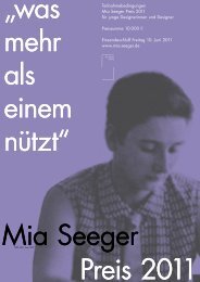 Teilnahmebedingungen Mia Seeger Preis 2011 für junge ...