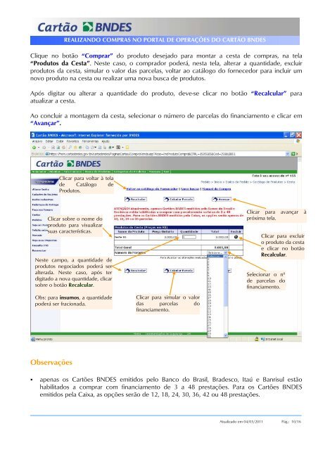 Manual do Comprador - Compras Diretas (PDF) - Cartão BNDES