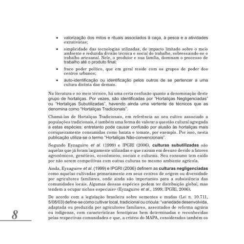 Manual - Hortaliças não-convencionais - Ministério da Agricultura ...