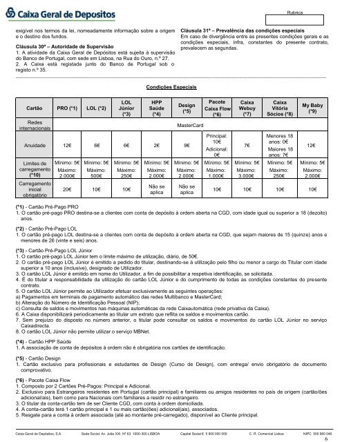 Proposta de Adesão - Caixa Geral de Depósitos