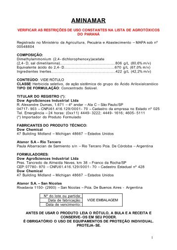 AMINAMAR - Secretaria da Agricultura e Abastecimento