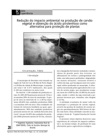 Redução do impacto ambiental na produção de carvão vegetal e ...