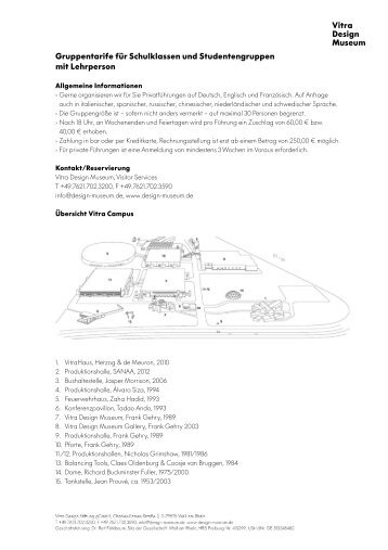 Informationsblatt Führungen pdf - Vitra Design Museum