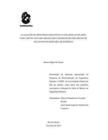 Avaliação de Processos Oxidativos Avançados Acoplados ... - UFRJ