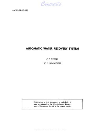 AUTOMATIC WATER RECOVERY SYSTEM - Contrails