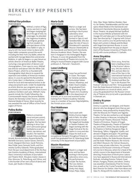 the berkeley rep magazine - Berkeley Repertory Theatre