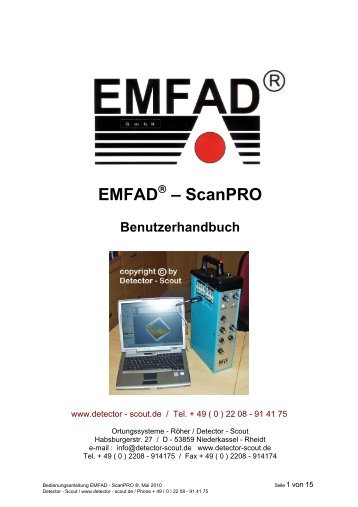 Bedienungsanleitung EMFAD - Scan - PRO ... - Detector-Scout
