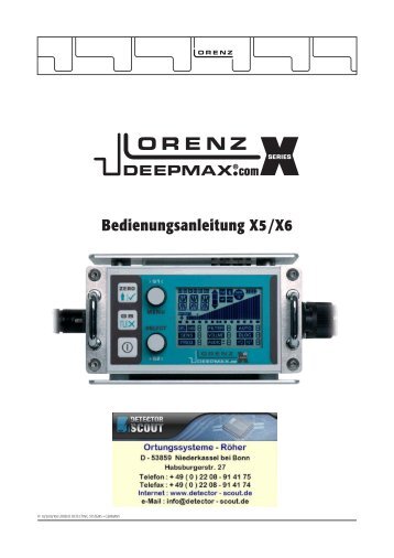 Bedienungsanleitung des DEEPMAX - Detector-Scout