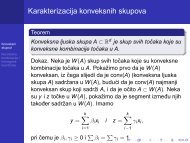 Konveksni skupovi, interpolacija, afina invarijantnost Bézier ... - Pmf