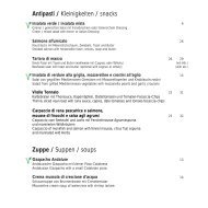 Antipasti / Kleinigkeiten / snacks Zuppe / Suppen / soups - Le Poisson