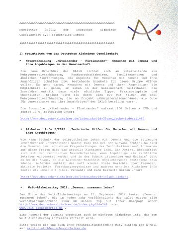 Newsletter 3/2012 - Deutsche Alzheimer Gesellschaft e.V.