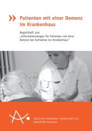 Patienten mit einer Demenz im  Krankenhaus - Deutsche Alzheimer ...