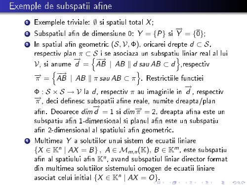 Subspatii afine I