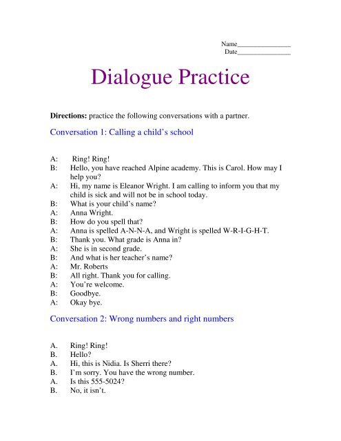 Dialogue Practice - English for Everyone