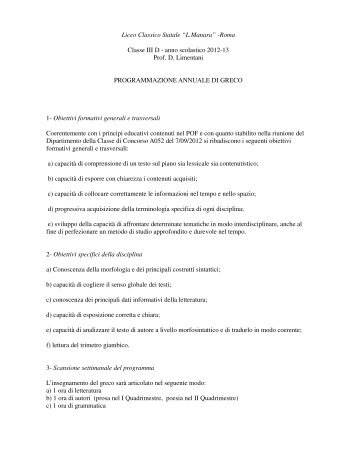Programmazione Greco IIID[1].pdf - Liceo Classico Luciano Manara