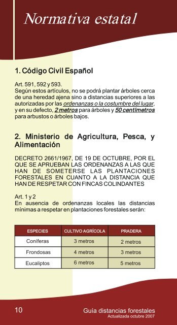 Distancias legales de plantaciones forestales - Gobierno del ...