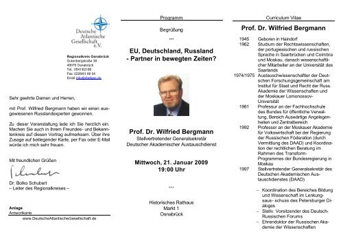 Prof. Dr. Wilfried Bergmann Prof. Dr. Wilfried Bergmann - Deutsche ...