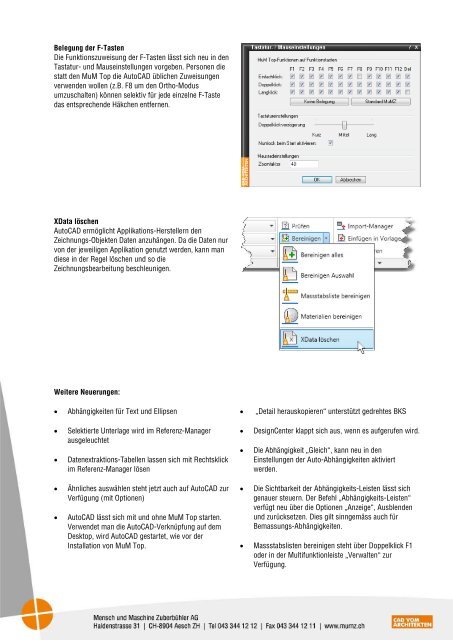 Was ist neu in MuM Top und AutoCAD 2011