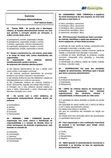 Exercícios Processos Administrativos com Gabarito - Energia ...