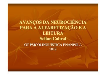 Avanços da neurociência para a alfabetização e a leitura