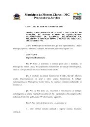 Município de Montes Claros – MG Procuradoria Jurídica