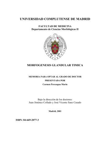 morfogenesis glandular timica - Universidad Complutense de Madrid