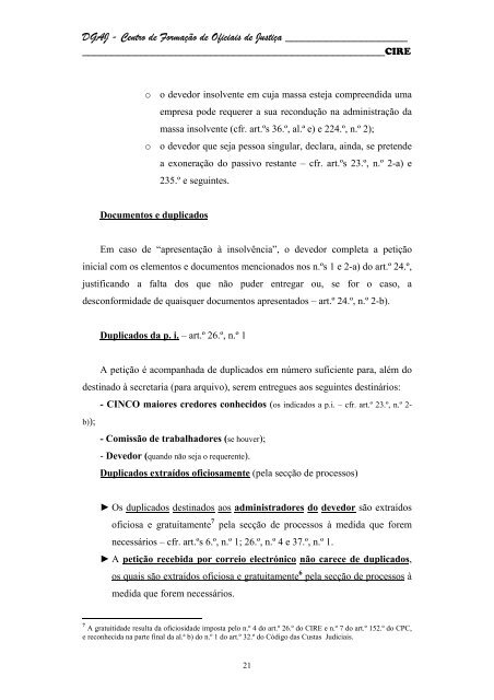 Código da Insolvência e da Recuperação de Empresas - DGAJ