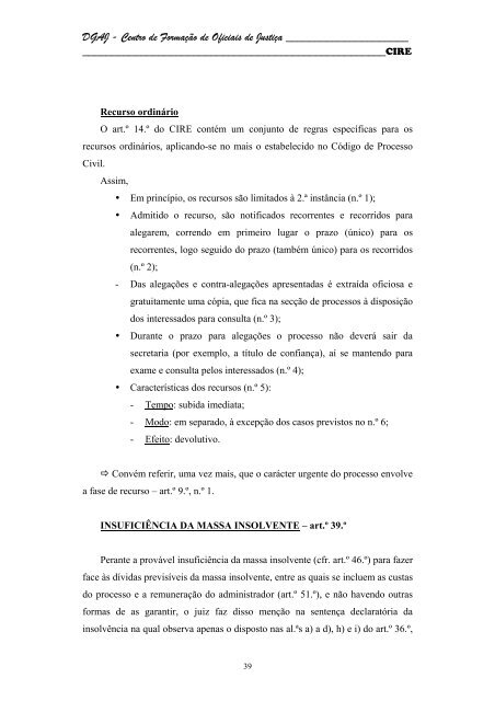 Código da Insolvência e da Recuperação de Empresas - DGAJ