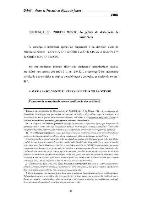 Código da Insolvência e da Recuperação de Empresas - DGAJ