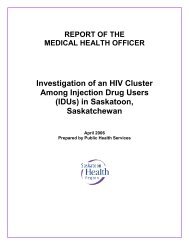 Investigation of an HIV Cluster Among - Saskatoon Health Region