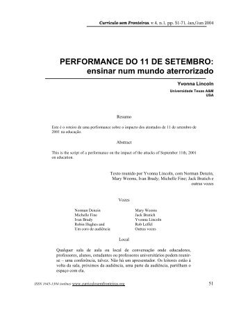 Performance do 11 de setembro - Currículo sem Fronteiras