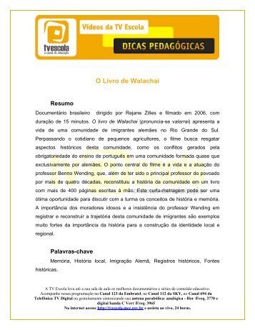 O Livro de Walachai - TV Escola