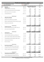 Planilha de Orçamento Global - Prefeitura Municipal de Erechim