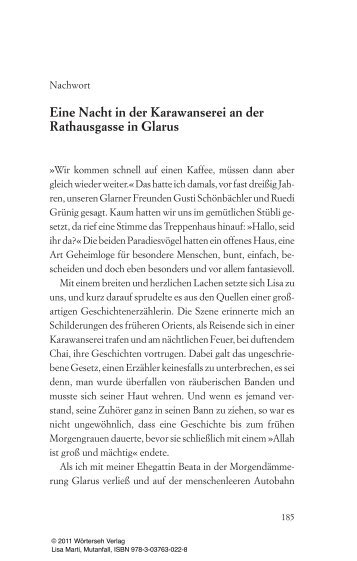 Nachwort von Andreas Vollenweider - Wörterseh Verlag