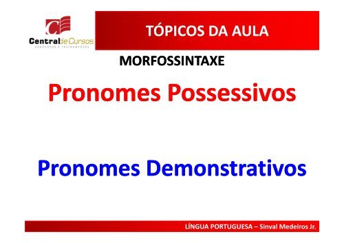 Pronomes Possessivos