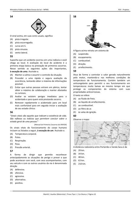 Auxiliar - Motorista - Tipo 1 - FGV Projetos