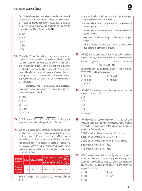 MATEMÁTICA - Colégio Visão