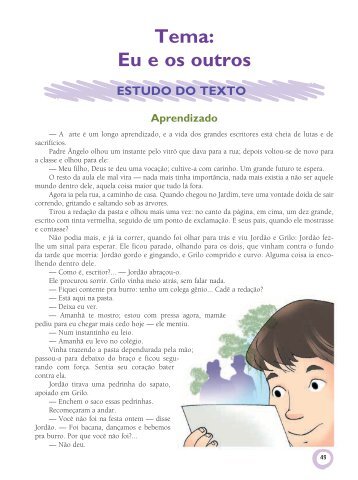 Tema: Eu e os outros - Editora Saraiva