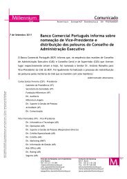 Banco Comercial Português, S.A., informa sobre ... - Millennium BCP