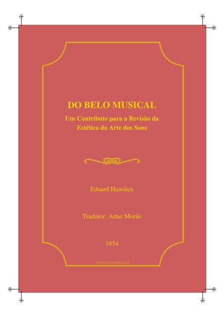 Do Belo Musical. Um Contributo para a Revisão da ... - LusoSofia